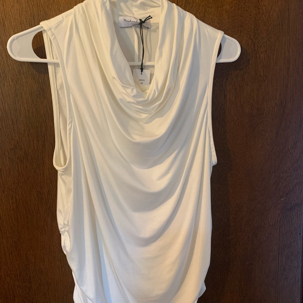 Michael Stars Ivory Drape Tank Top